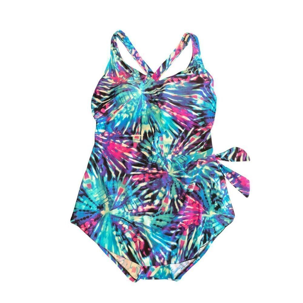 Maxine of Hollywood color burst front side wrap coverage blue pink curves 16